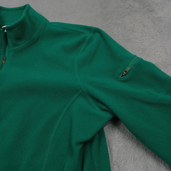 LL Bean Jacket Womens Medium Green Fleece Full Zip Pockets Outdoor Casual a2 - Picture 3 of 8
